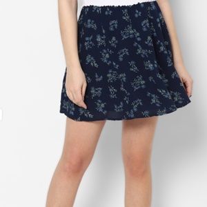 AEO Blue Floral Mini Skirt
